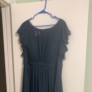 Navy Azazie bridesmaid dress floor length